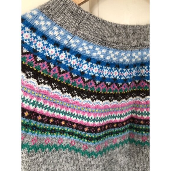 Boden Knit Fair Isle Sweater Dress Womens Size 6 Wool Blend Holiday Winter - Picture 4 of 8